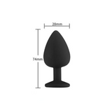 anal plug silicona negro diamante azul