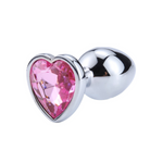 butt plug rosa claro corazón de cristal
