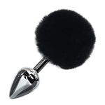 Plug Anal Metal <br> Cola De Conejo Negro