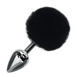 Plug Anal Metal <br> Cola De Conejo Negro