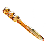 plug anal de vidrio naranja triple placer