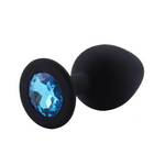 tapón anal Silicona Diamante Azul Claro