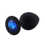 butt plug silicona negro diamante azul