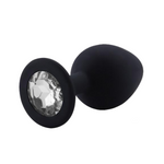 tapón anal Silicona negro Diamante Blanco