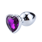 joya anal de acero corazón morado