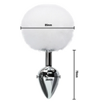 dimensiones Plug Anal Metal con cola de Conejo Blanco