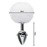 dimensiones Plug Anal Metal con cola de Conejo Blanco