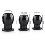 dimensiones butt plug Hueco Silicona Negro
