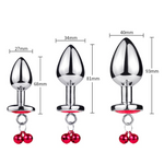dimensiones juego de 3 Anal Plug Cadena Diamante Rojo