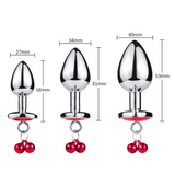 dimensiones juego de 3 Anal Plug Cadena Diamante Rojo