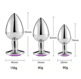 dimensiones Set tapón Anal Diamante Negro 