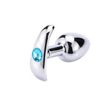 butt plug de metal forma de ancla con diamante azul claro
