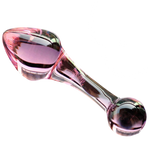 plug anal de vidrio rosa punto p