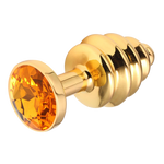 Plug Anal Espiral Oro Diamante Naranja
