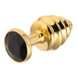 Plug Anal Espiral Oro Diamante Negro