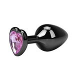 Anal plug Metal Negro Diamante Rosa
