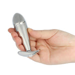 tapón anal Metal Dildo grande strass Negro en una mano