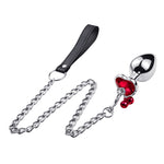 plug anal diamante corazon rojo con cadena bdsm