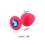 Plug Anal Cereza <br> Diamante Azul Claro