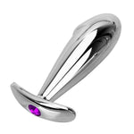 Butt Plug Metal Dildo Diamante Morado