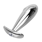 plug anal dildo de metal con grande strass blanco