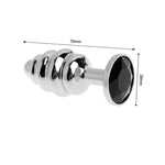 dimensiones tapón anal Espiral Diamante Negro talla s