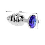 Plug Anal de metal de forma Espiral Diamante Azul