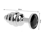 tapón anal Espiral Diamante Negro talla m