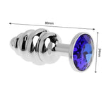 tapón anal diamante azul de forme espiral