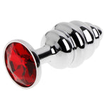 tapón anal brillante Espiral Diamante Rojo
