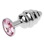 Plug Anal Espiral Diamante Rosa Claro