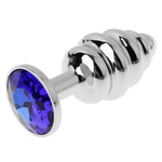 Plug Anal Espiral con Diamante Azul