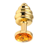 Plug Anal Espiral Oro <br> Diamante Naranja