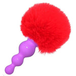 Plug Anal Bolas Morado <br> Cola de Conejo Rojo