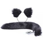 Plug Anal Cosplay Negro <br> Cola Y Orejas de Zorro
