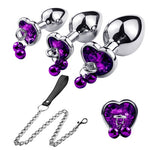 Set tapónes anales Cadena Diamante Morado
