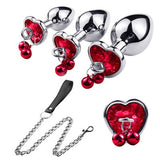 set butt plug Cadena Diamante Rojo