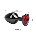 Plug Anal Metal Negro <br> Diamante Rojo