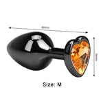 Plug Anal Metal Negro <br> Diamante Naranja