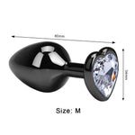 Plug Anal Metal Negro <br> Diamante Blanco