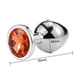 dimensiones anal plug diamante naranja talla m
