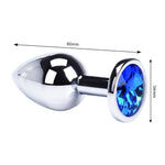 dimensiones plug anal con diamante azul talla m