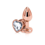 Plug Anal Oro Rosa <br> Corazón Blanco