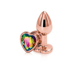 Plug Anal Oro Rosa Corazón Arco Iris