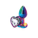 Plug Anal Arco Iris <br> Corazón Blanco