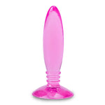 Mini Plug Anal Ventosa Gelatina Rosa