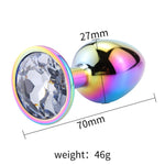 Plug Anal Arco Iris <br> Diamante Blanco