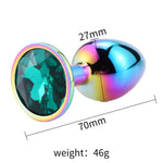 Plug Anal Arco Iris <br> Diamante Esmeralda