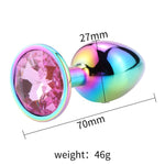 Plug Anal Arco Iris <br> Diamante Rosa Claro