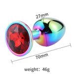 Plug Anal Arco Iris <br> Diamante Rojo